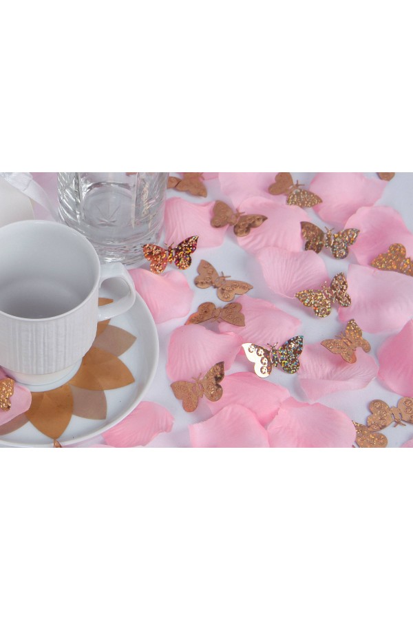 Communion table decorations - butterflies and rose petals set - obraz 1