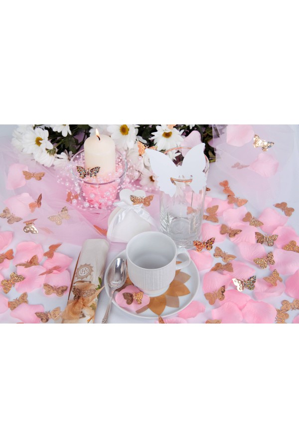 Communion table decorations - butterflies and rose petals set - obraz 2