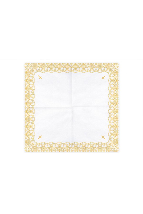 Communion napkins 6 - golden lace motif - obraz 4