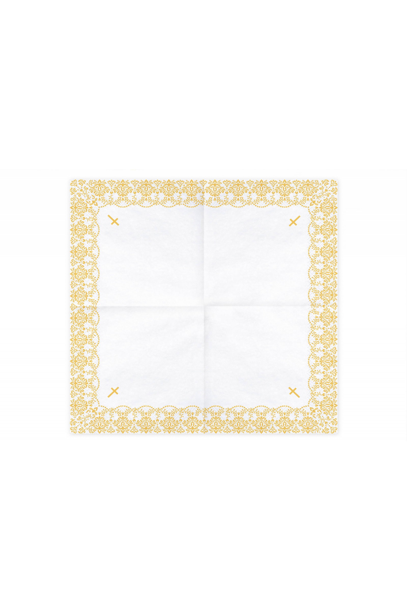 Communion napkins 6 - golden lace motif - obraz 4