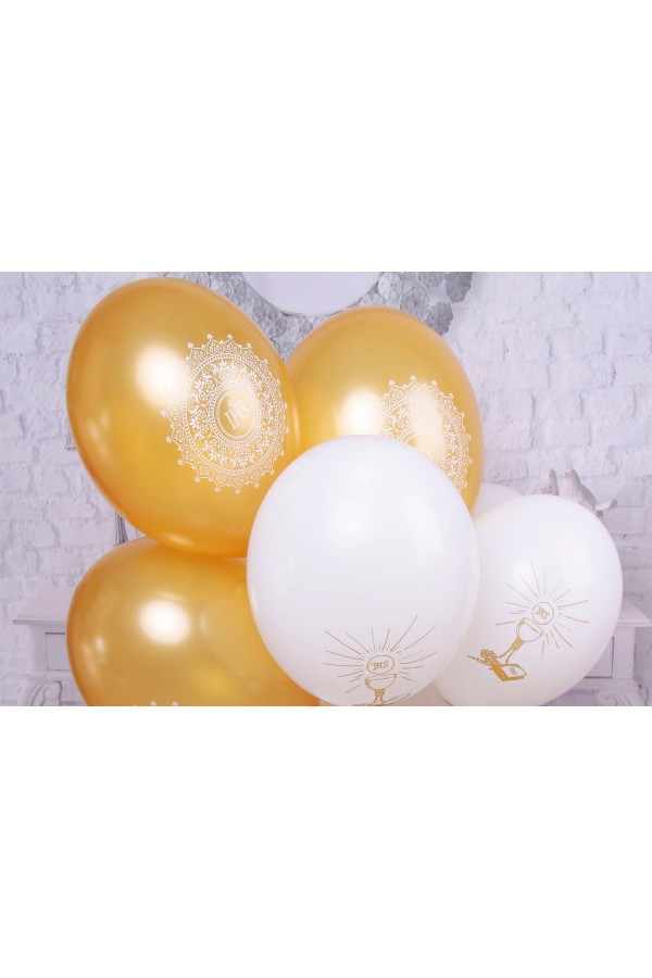 Communion balloons - white and gold Communion balloons - white and gold - obraz 0
