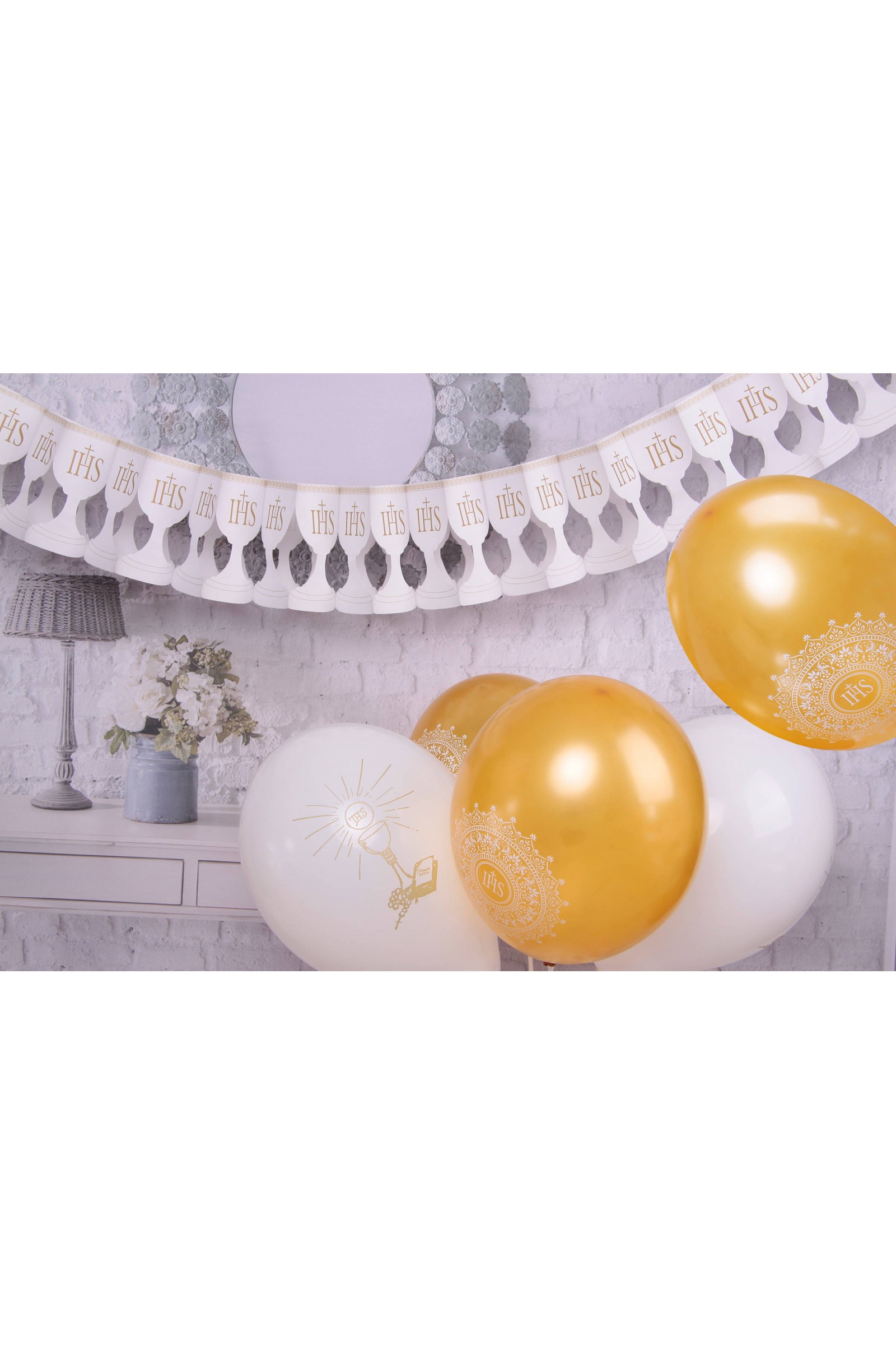 Communion balloons - white and gold Communion balloons - white and gold - obraz 2
