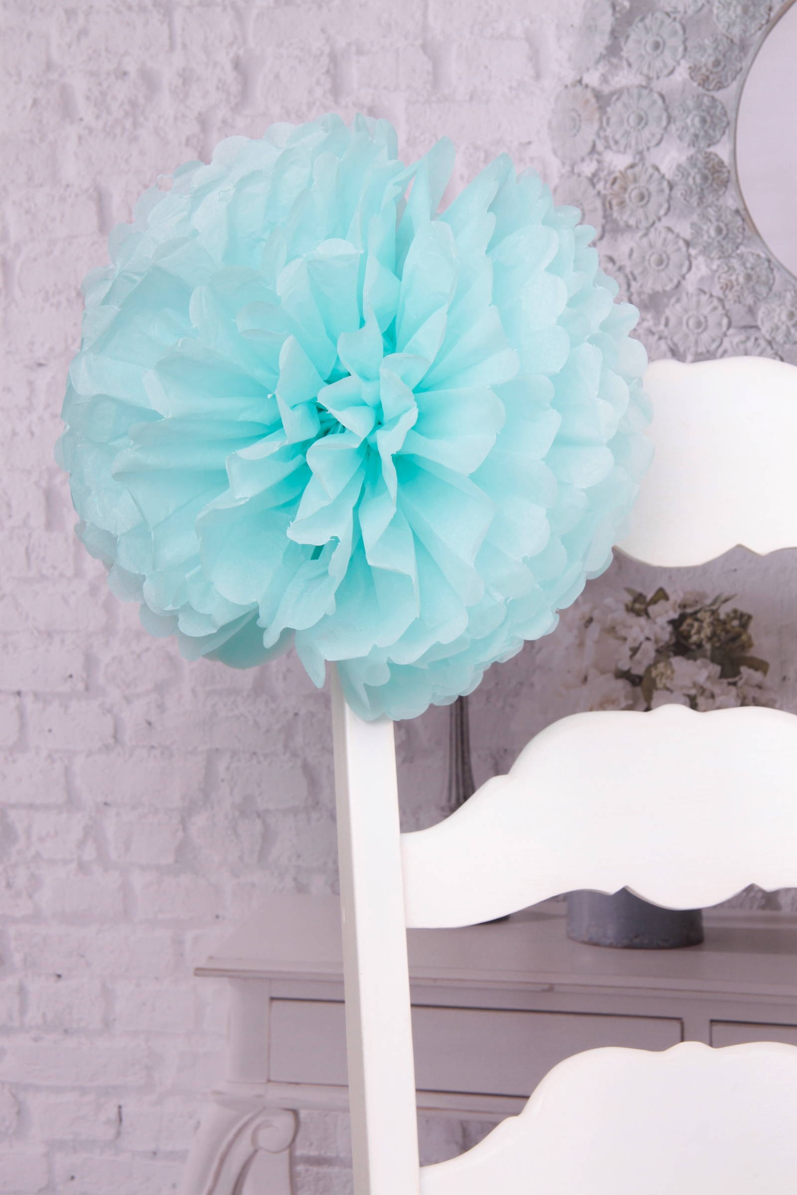 Communion chair ornament made of paper - blue - obraz 0