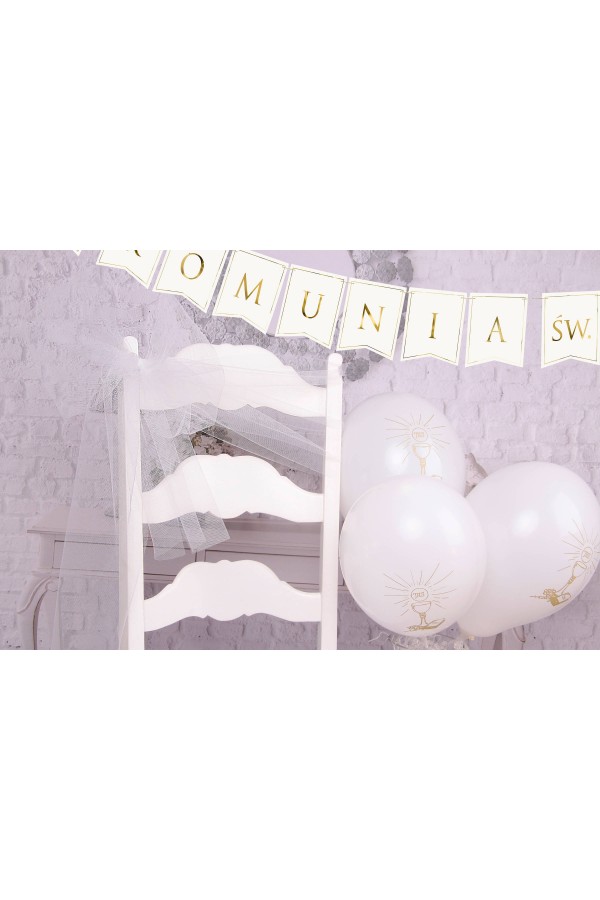 Communion chair tulle ornament - white Communion chair tulle ornament - white - obraz 3