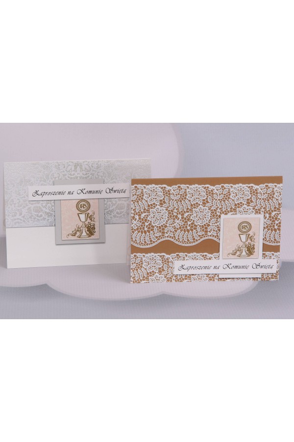 Personalized popular communion invitations - Lace 1 (a,d) Personalized popular communion invitations - Lace 1 (a,d) - obraz 1