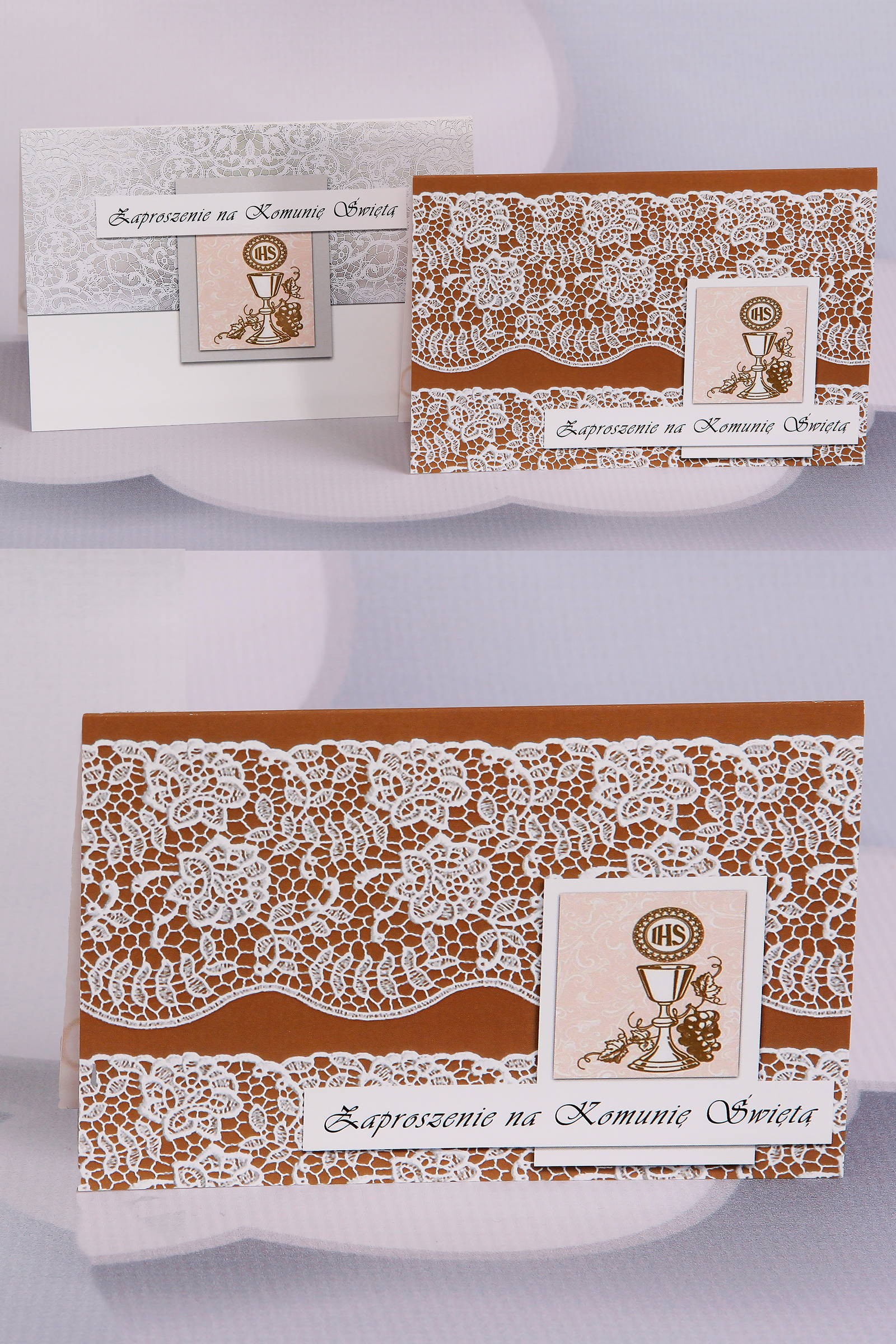 Personalized popular communion invitations - Lace 1 (a,d) Personalized popular communion invitations - Lace 1 (a,d) - obraz 0