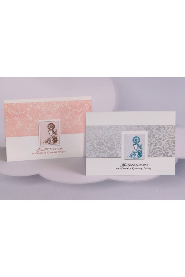 Personalized popular communion invitations - Lace 1 (b,c) Personalized popular communion invitations - Lace 1 (b,c) - obraz 0