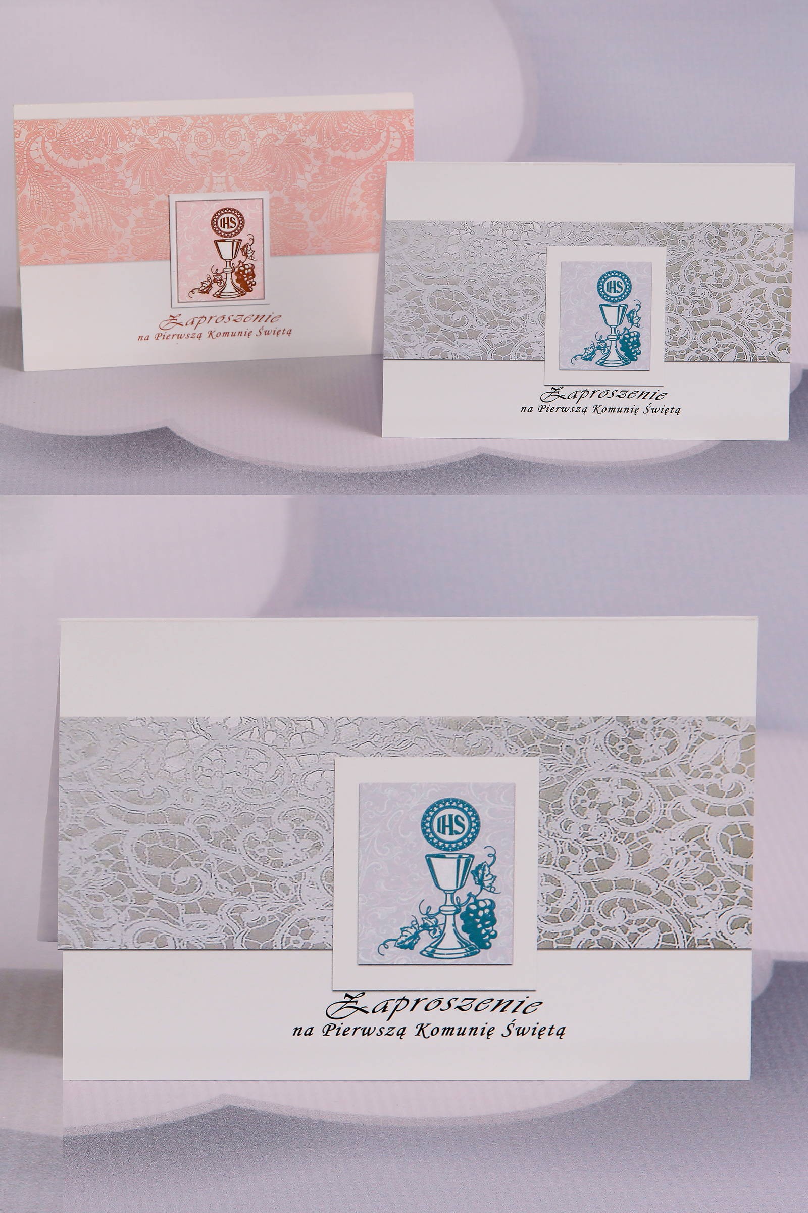 Personalized popular communion invitations - Lace 1 (b,c) Personalized popular communion invitations - Lace 1 (b,c) - obraz 1