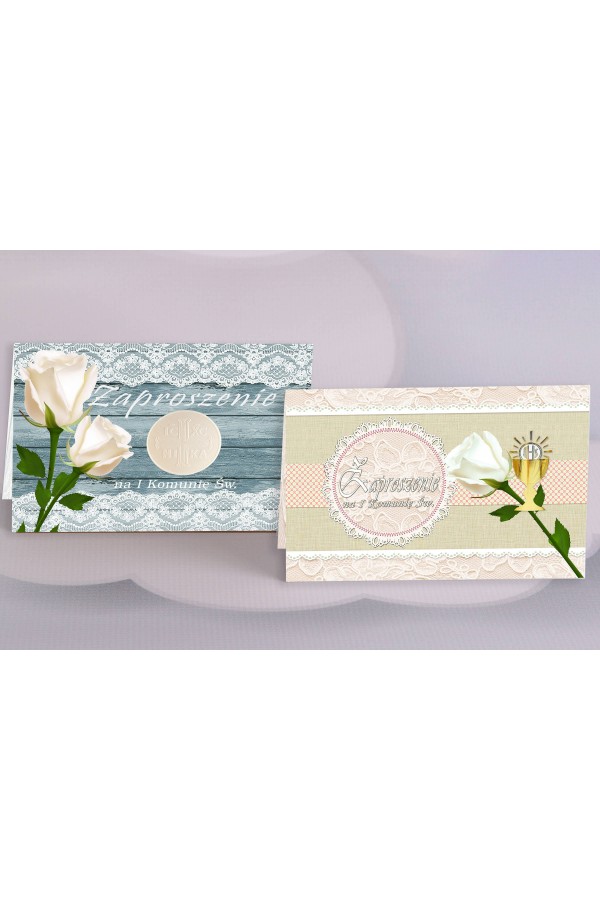 Personalized popular communion invitations - Lace 2 (a,b) Personalized popular communion invitations - Lace 2 (a,b) - obraz 1