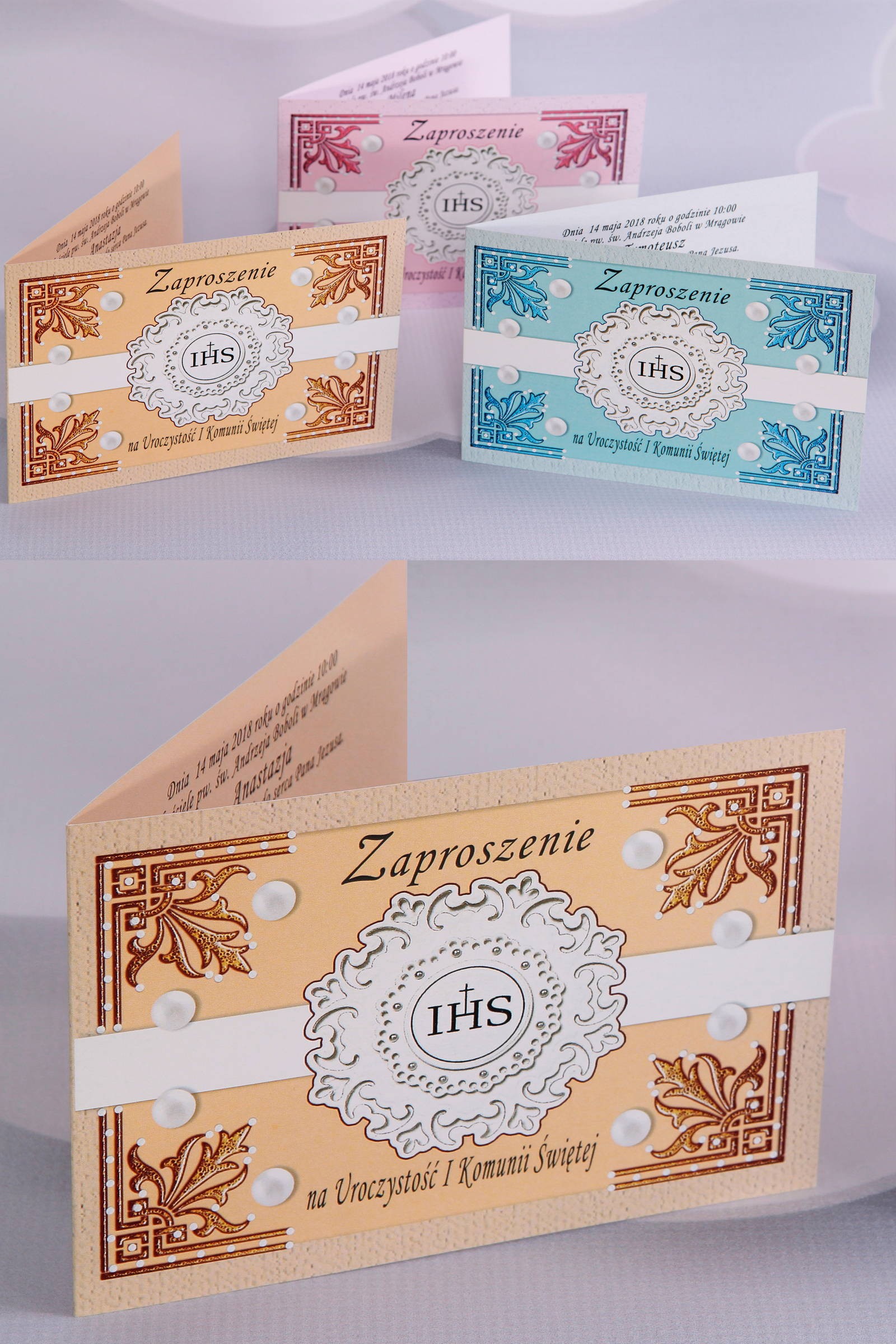 Personalized popular communion invitations - Rosette 1 (a,b,c) Personalized popular communion invitations - Rosette 1 (a,b,c) - obraz 0