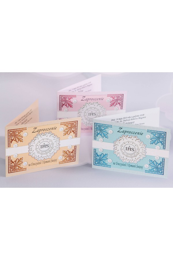 Personalized popular communion invitations - Rosette 1 (a,b,c) Personalized popular communion invitations - Rosette 1 (a,b,c) - obraz 1