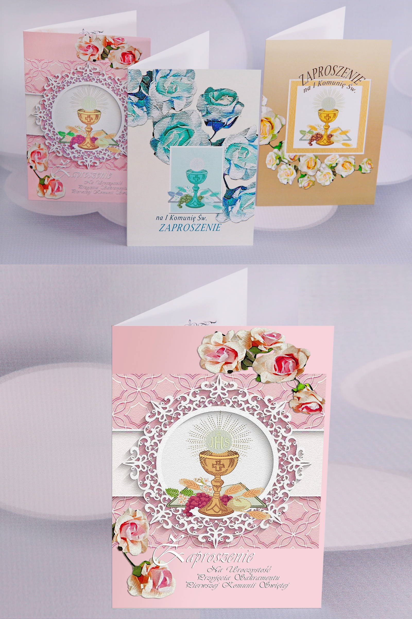 Personalized popular communion invitations - Rosa 1 (a,b,c) - obraz 0