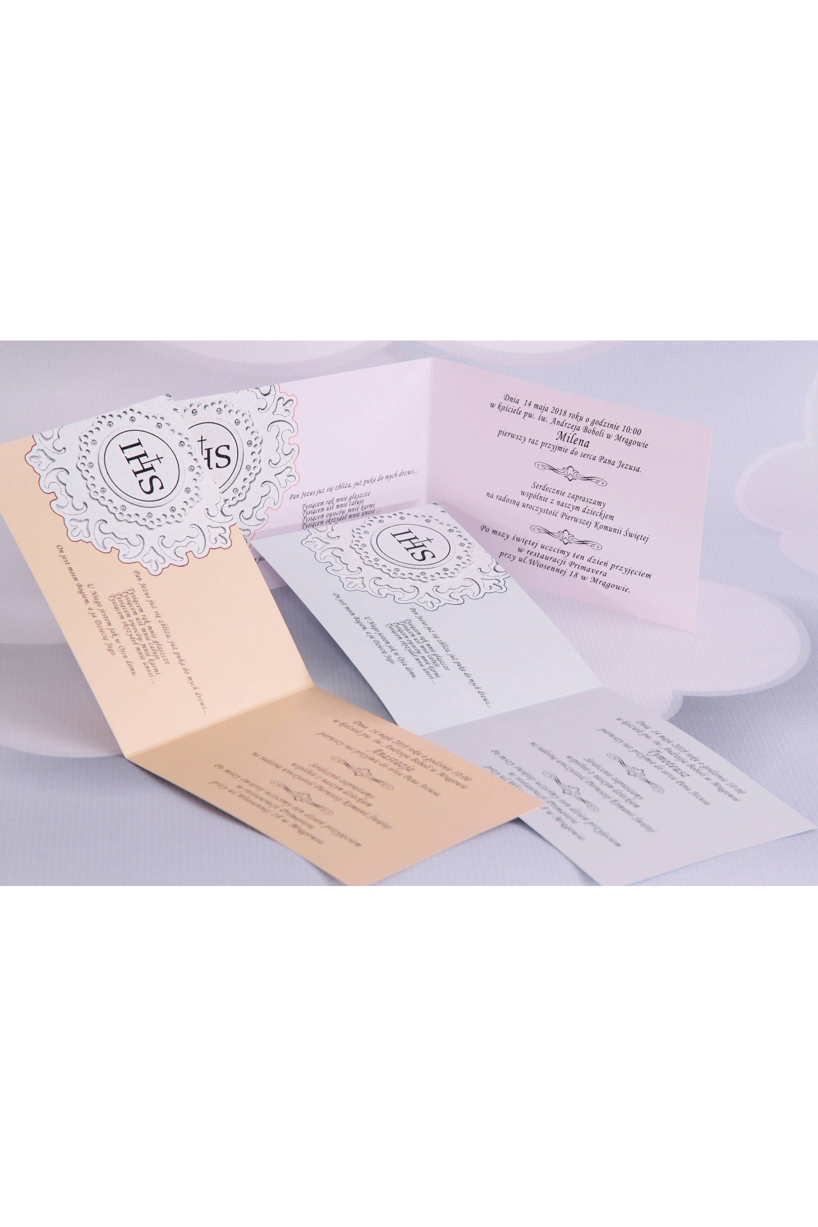 Personalized popular communion invitations - Rosette 1 (a,b,c) Personalized popular communion invitations - Rosette 1 (a,b,c) - obraz 3