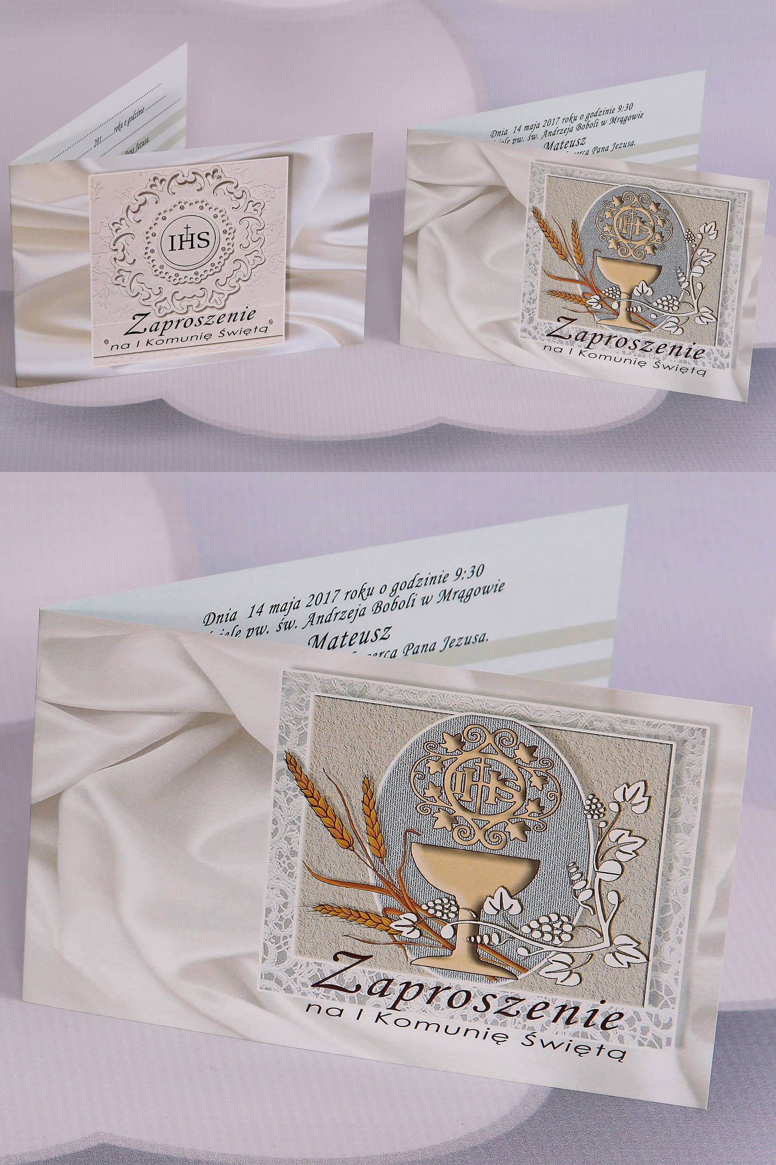 Personalized popular communion invitations - Satin 1 (a,c) - obraz 0