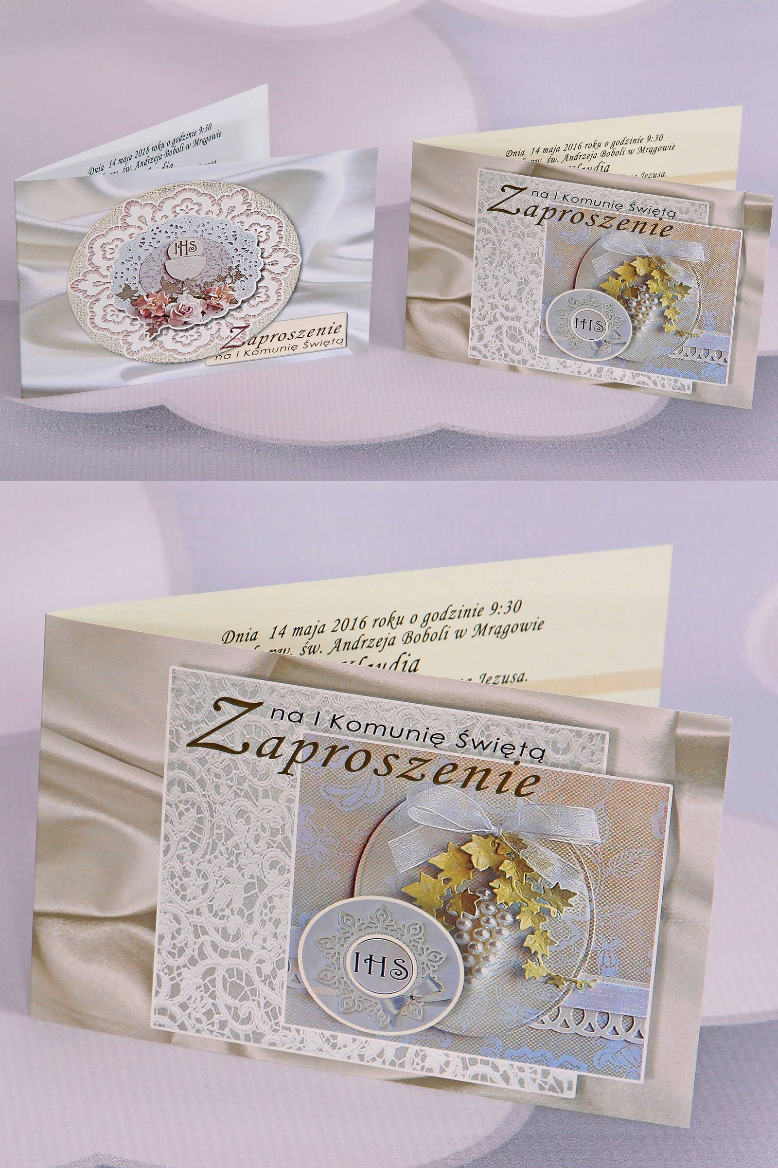 Personalized popular communion invitations - Satin 1 (b,d) Personalized popular communion invitations - Satin 1 (b,d) - obraz 0