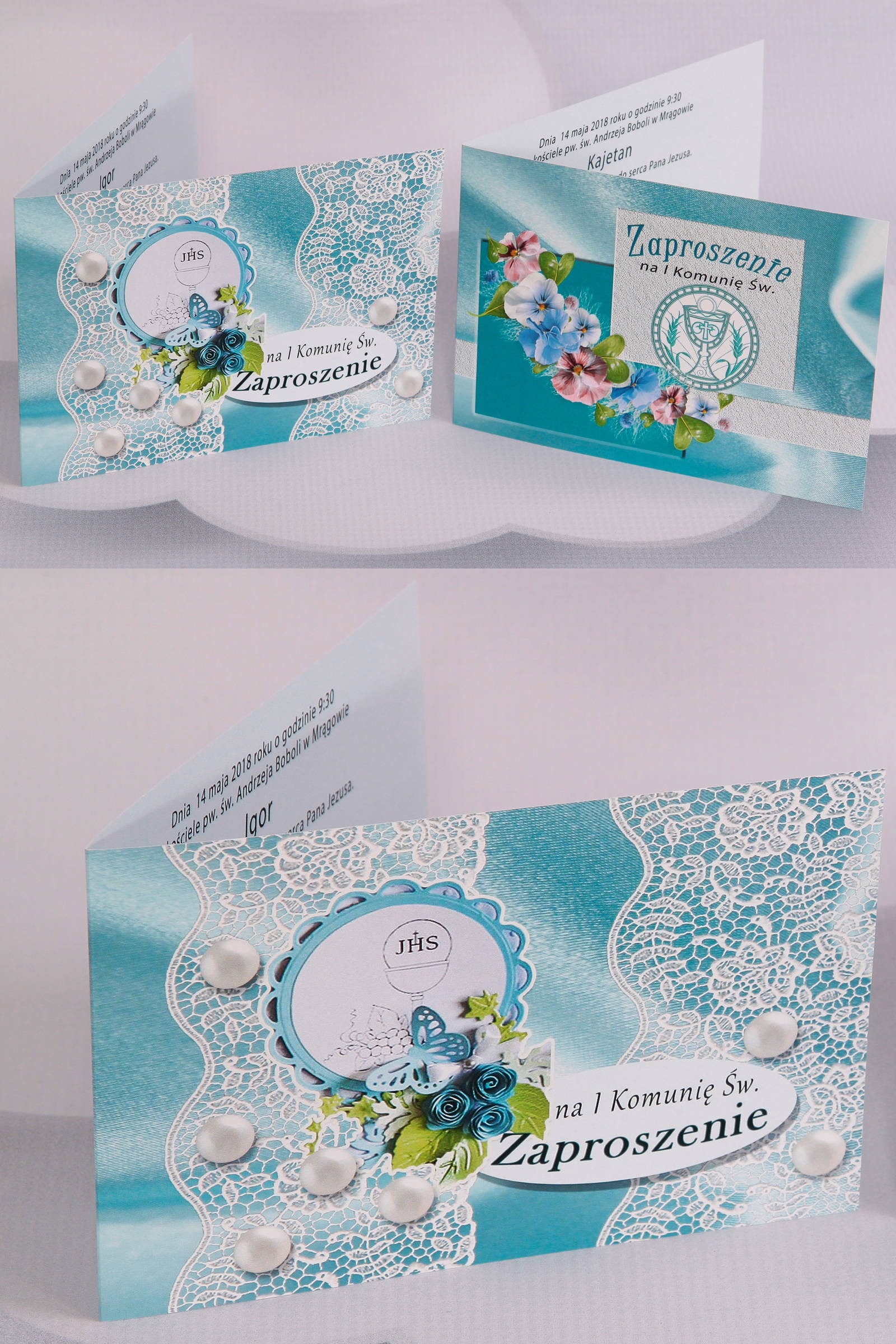 Personalized popular communion invitations - Satin 2 (a,b) - obraz 0