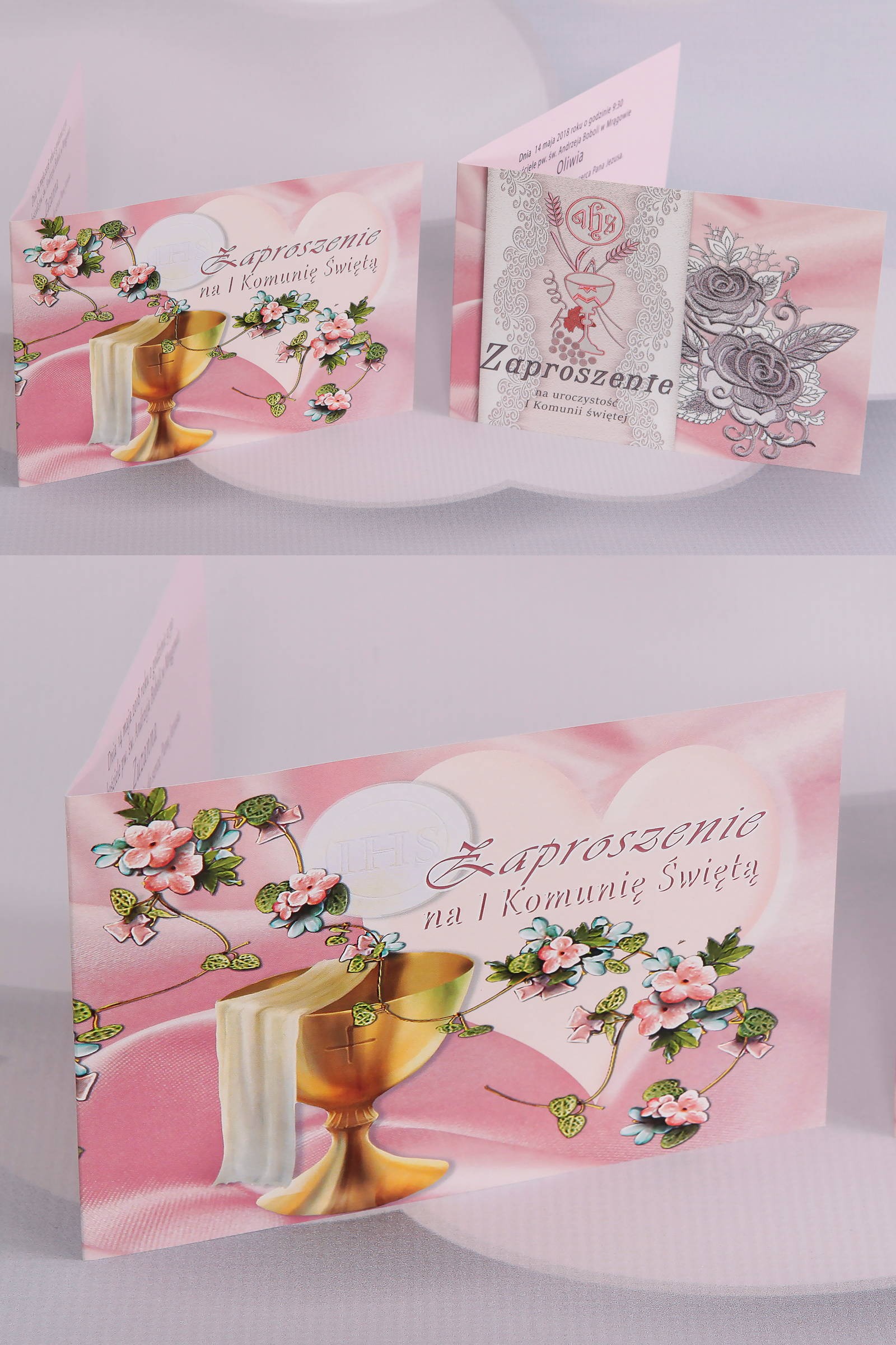 Personalized popular communion invitations - Satin 3 (a,b) - obraz 0