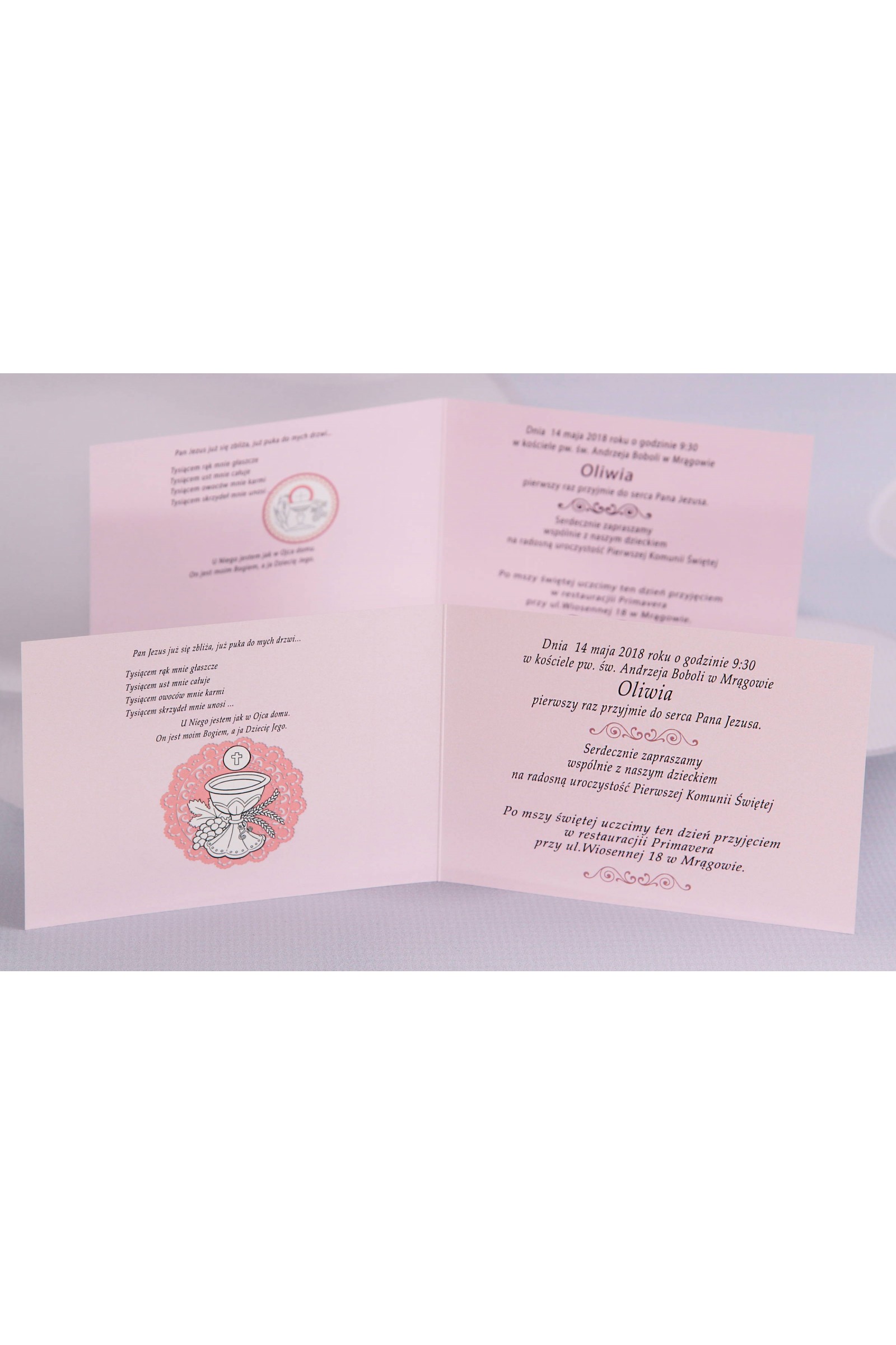 Personalized popular communion invitations - Satin 3 (c,d) Personalized popular communion invitations - Satin 3 (c,d) - obraz 3