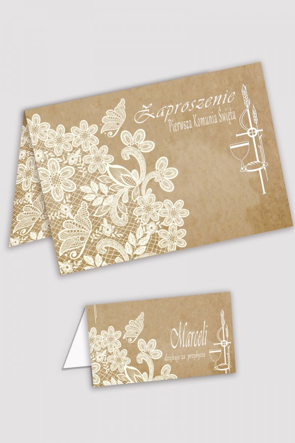 Personalized communion invitations and vignettes - Parchment butterfly Personalized communion invitations and vignettes - Parchment butterfly - obraz 0