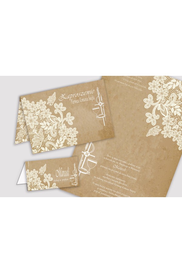 Personalized communion invitations and vignettes - Parchment butterfly Personalized communion invitations and vignettes - Parchment butterfly - obraz 1