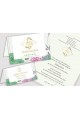 Personalized communion invitations and vignettes - Diamonds with eucalyptus - obraz 1