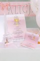 Personalized communion invitations and vignettes - Lace pink - obraz 2