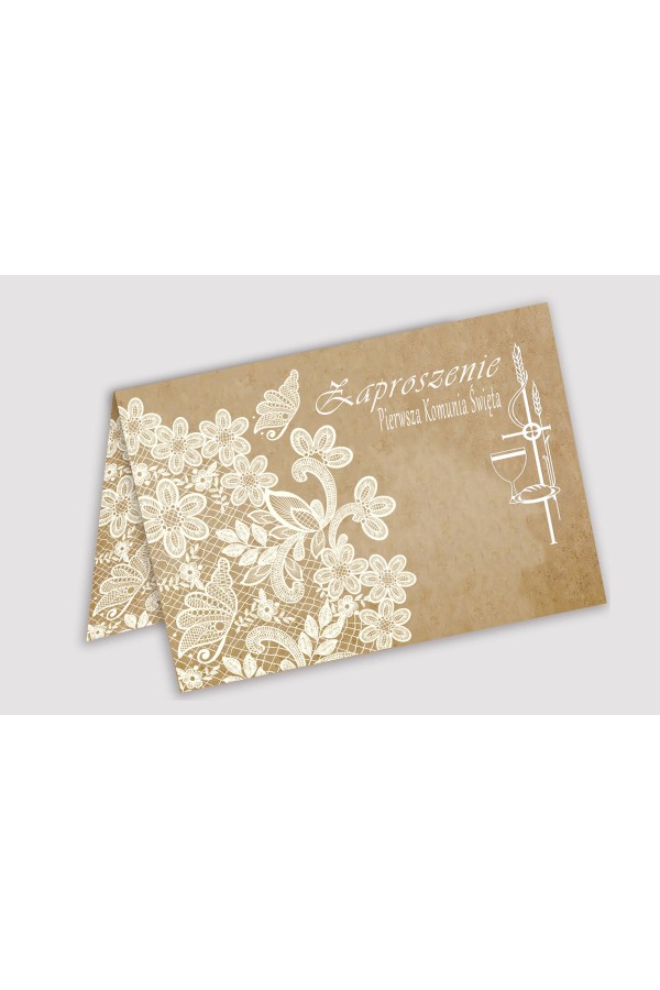 Personalized communion invitations from sets - Parchment butterfly - obraz 1