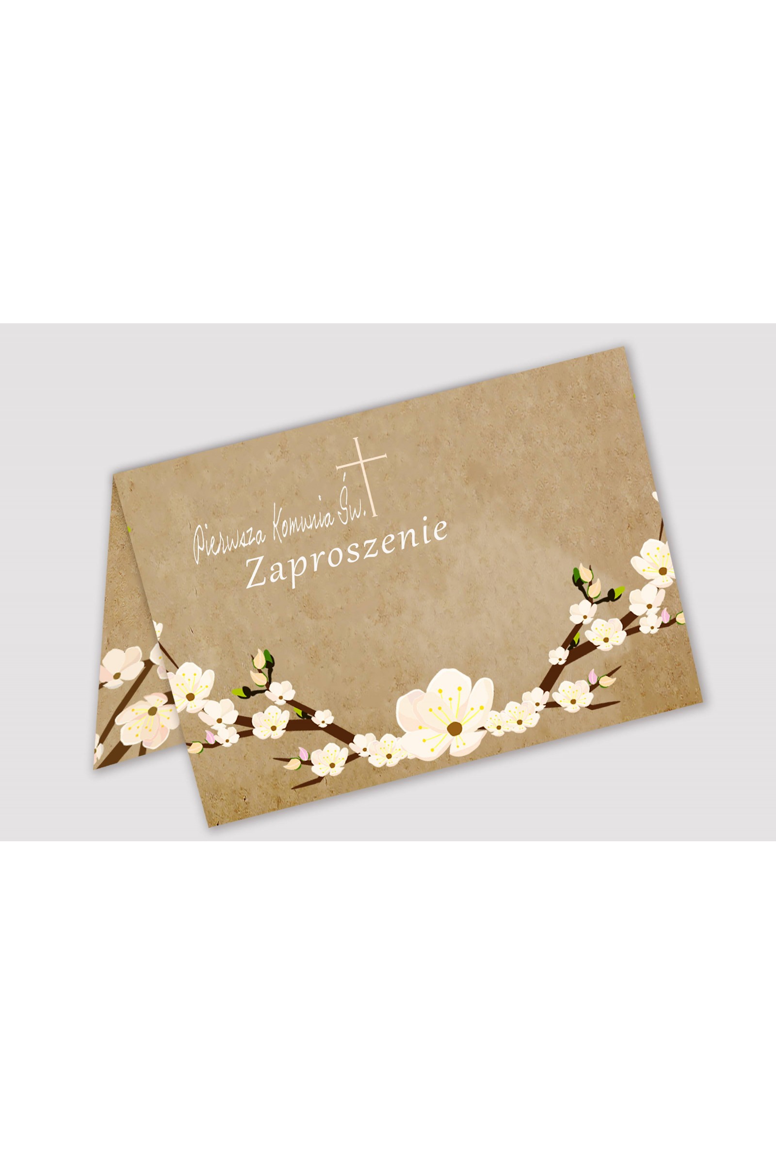 Personalized communion invitations from sets - Parchment orchard - obraz 1