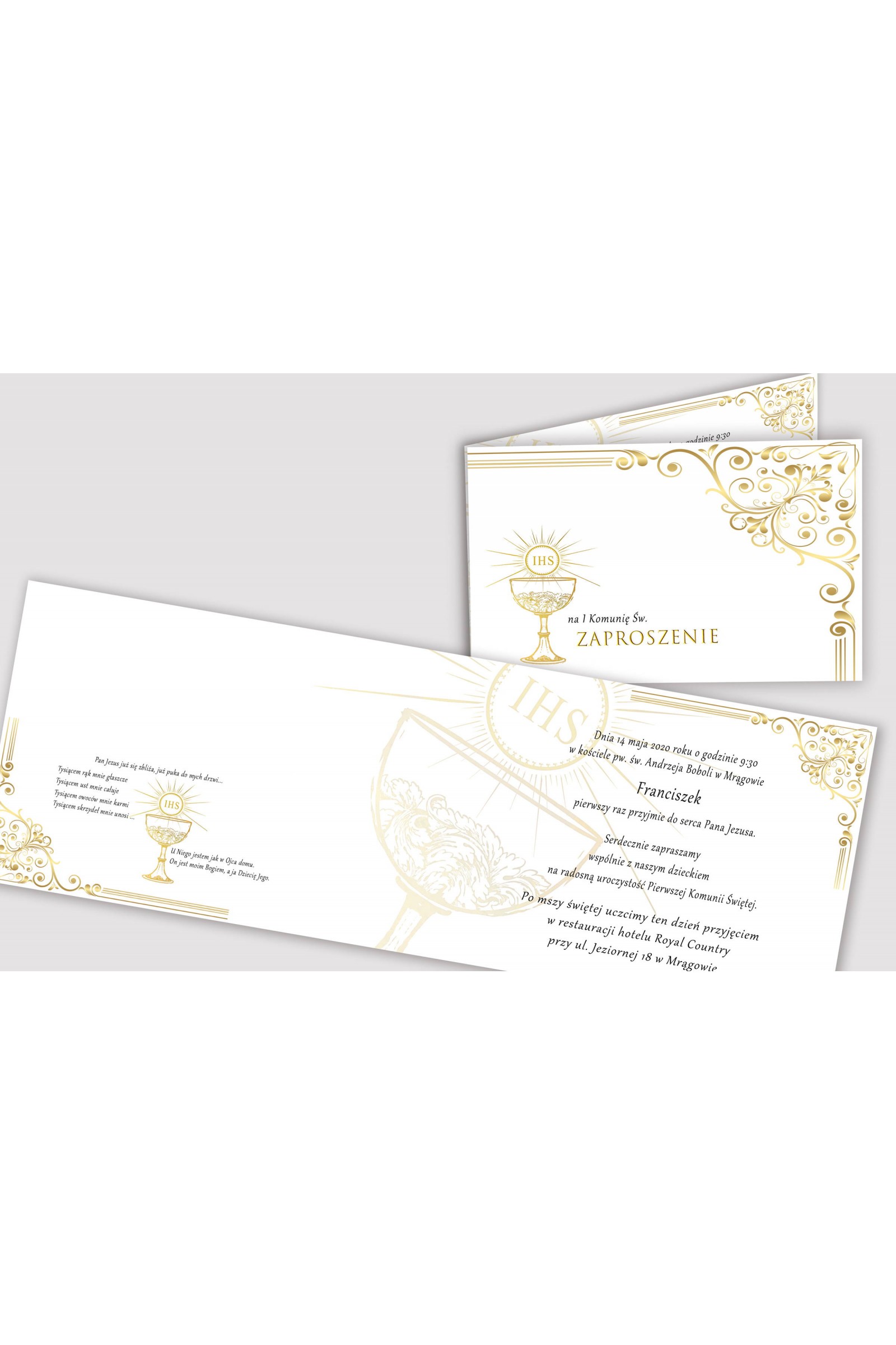 Personalized communion invitations from sets - Royal Gold Personalized communion invitations from sets - Royal Gold - obraz 2
