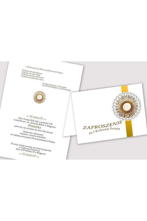 Personalized communion invitations from sets - Host - obraz 2