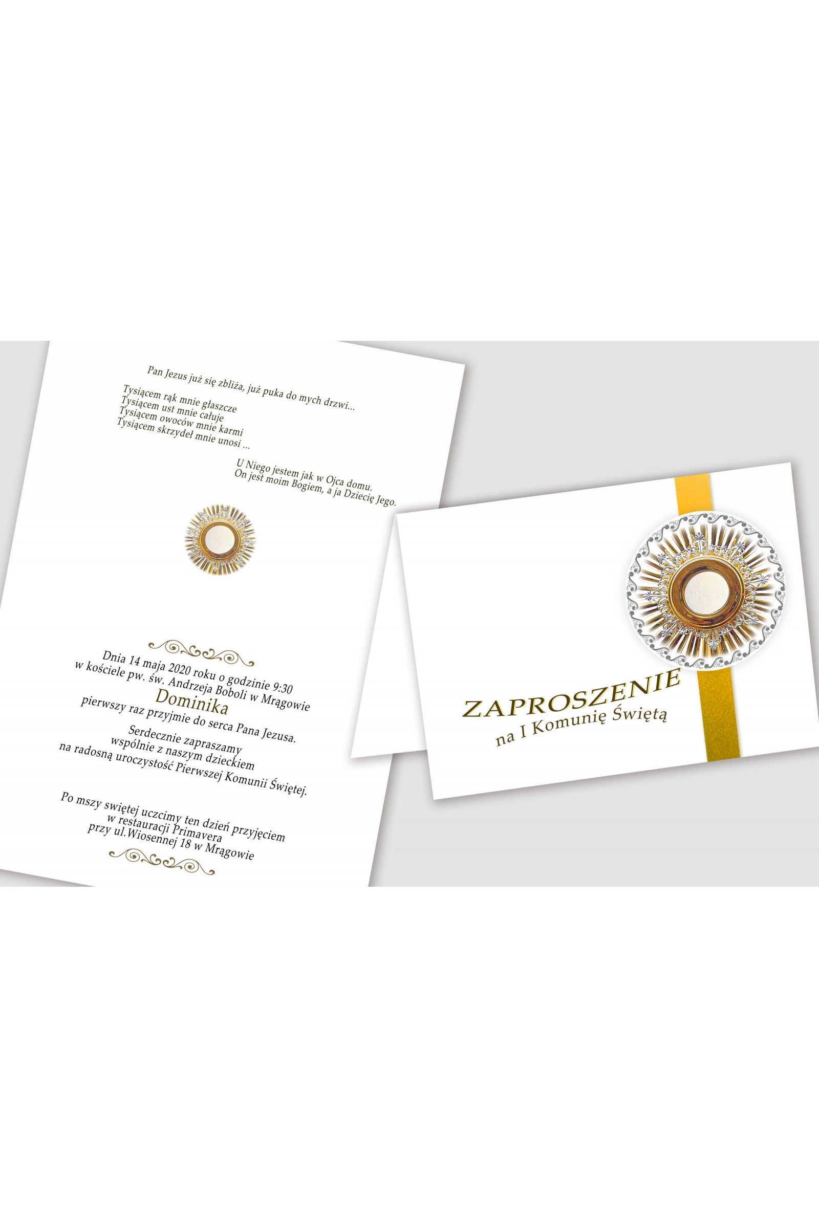 Personalized communion invitations from sets - Host - obraz 2