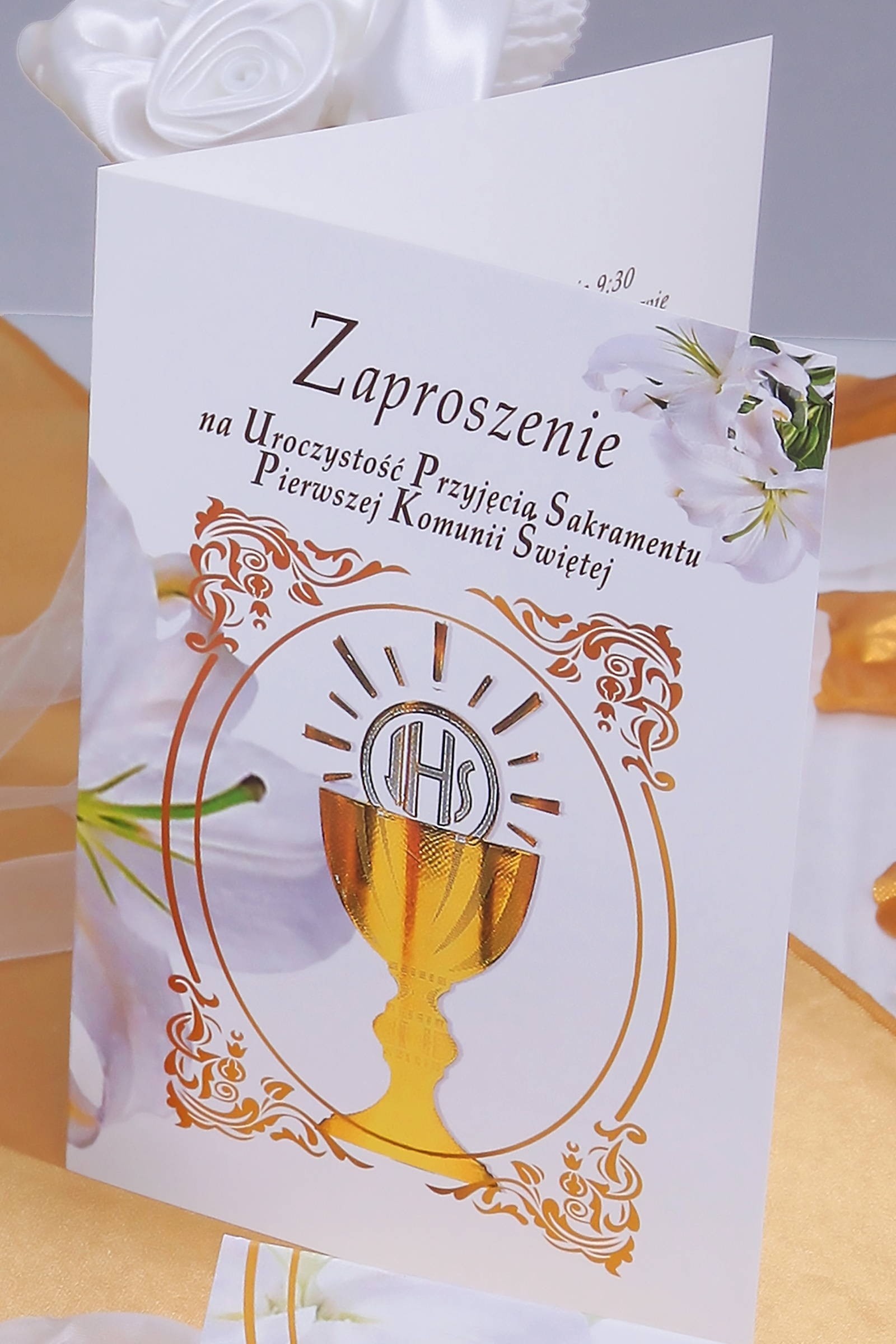 Personalized communion invitations from sets - Gold - obraz 0