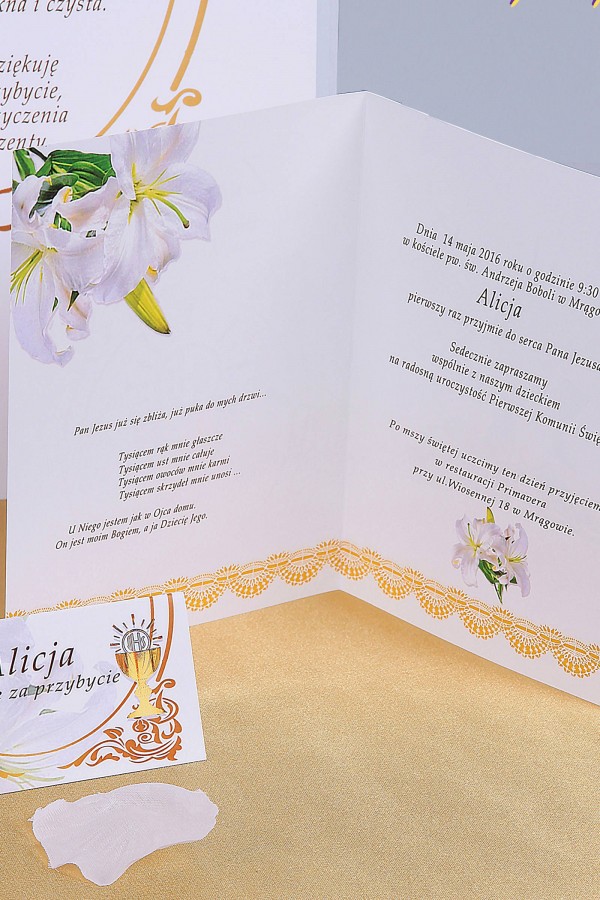 Personalized communion invitations from sets - Gold - obraz 3