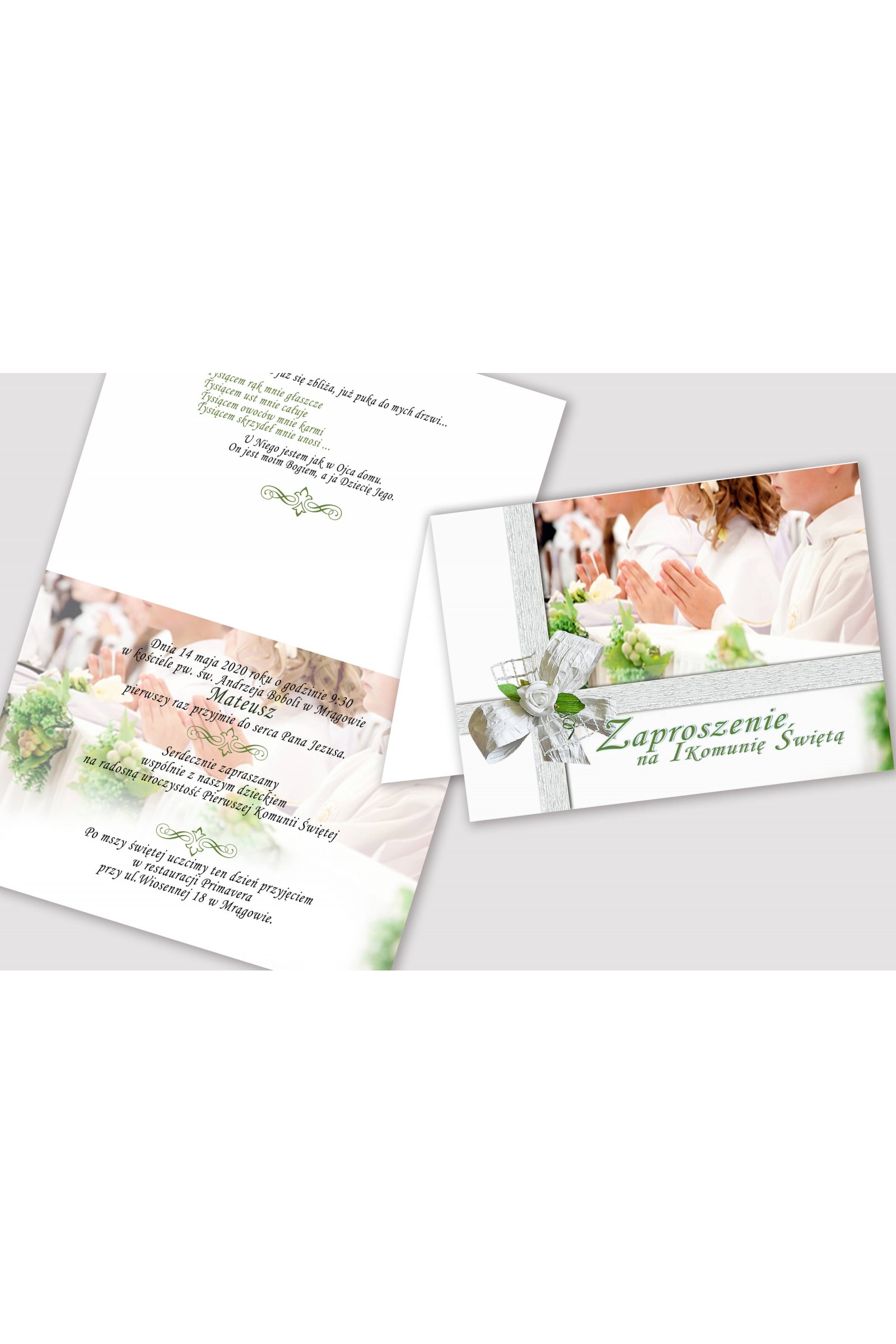Personalized communion invitations from sets - Children's white - obraz 2