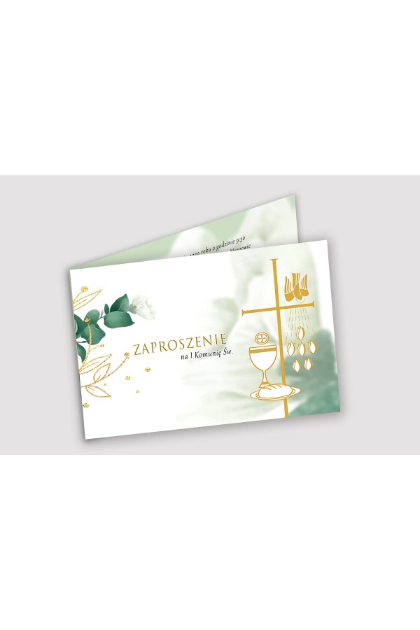 Personalized communion invitations from sets - White petal Personalized communion invitations from sets - White petal - obraz 1