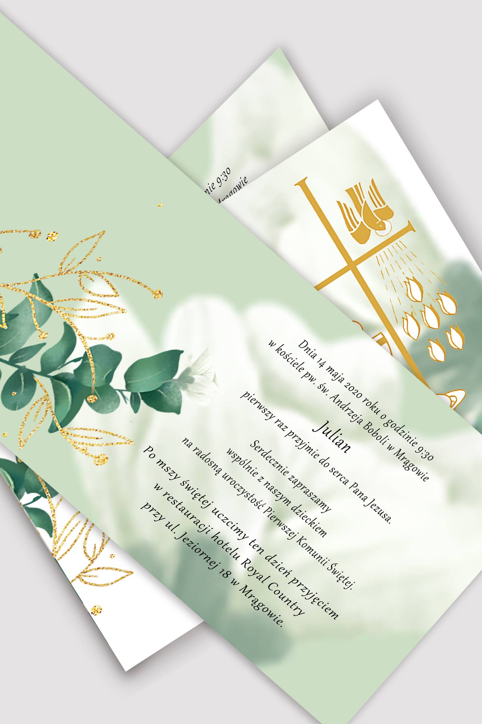 Personalized communion invitations from sets - White petal Personalized communion invitations from sets - White petal - obraz 0