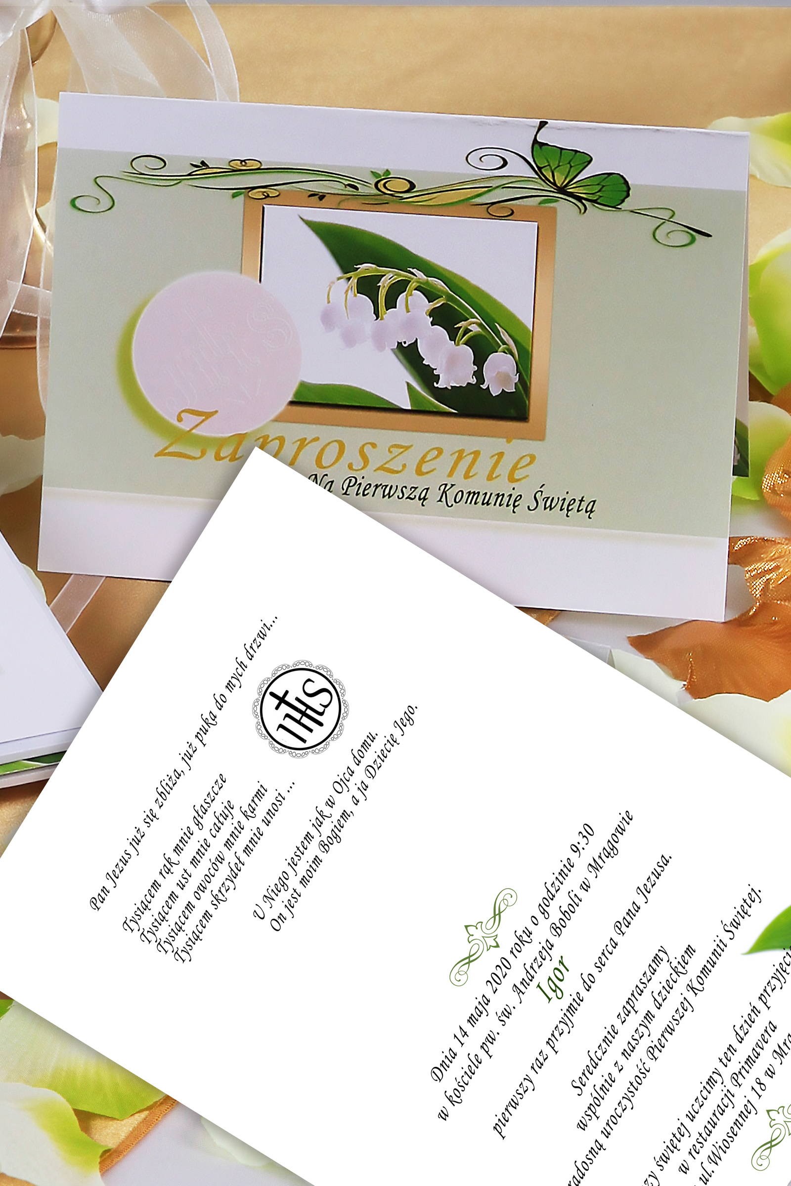 Personalized communion invitations from sets - Lily of the Valley Personalized communion invitations from sets - Lily of the Valley - obraz 0