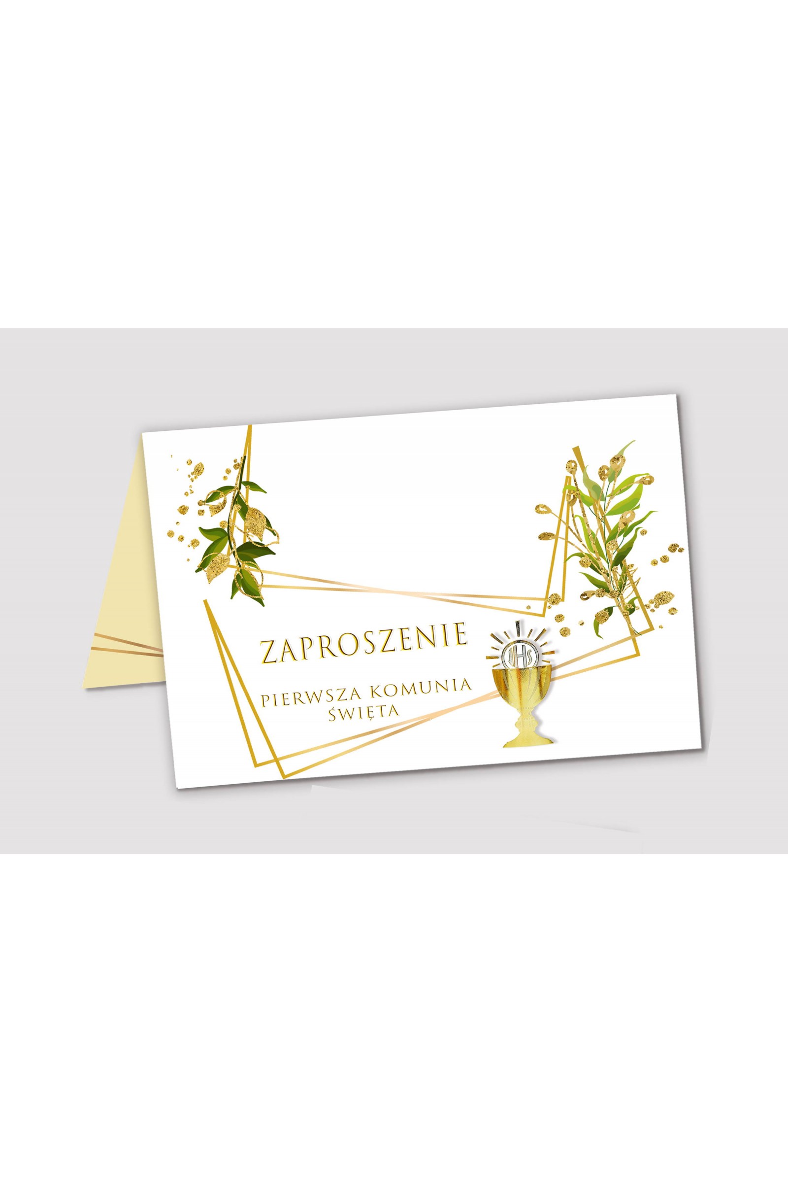Personalized communion invitations from sets - Golden charms - obraz 1