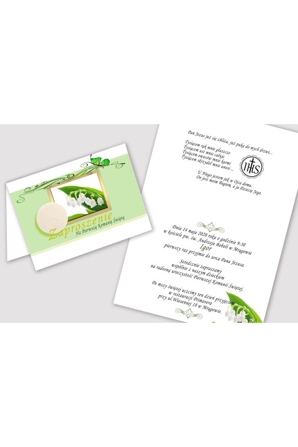 Personalized communion invitations from sets - Lily of the Valley Personalized communion invitations from sets - Lily of the Valley - obraz 2