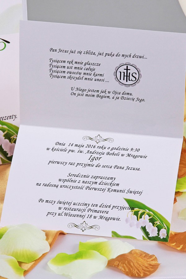 Personalized communion invitations from sets - Lily of the Valley Personalized communion invitations from sets - Lily of the Valley - obraz 3