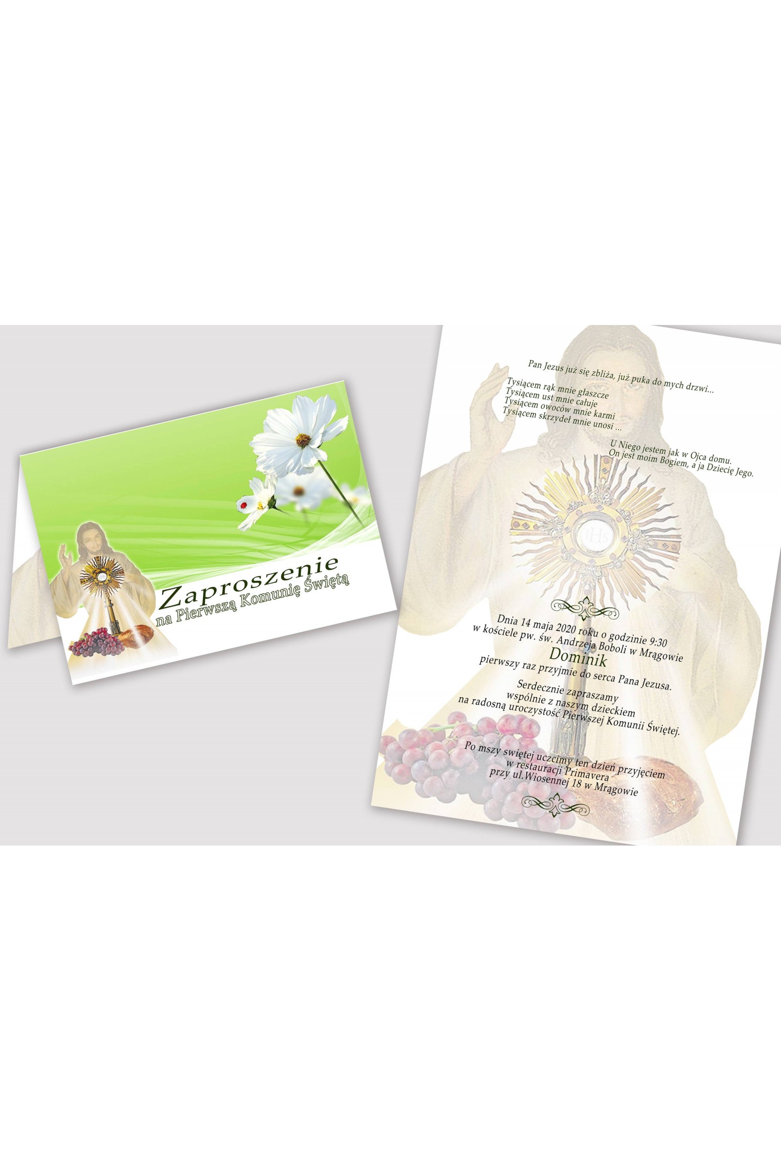 Personalized communion invitations from kits - Bławatek - obraz 2