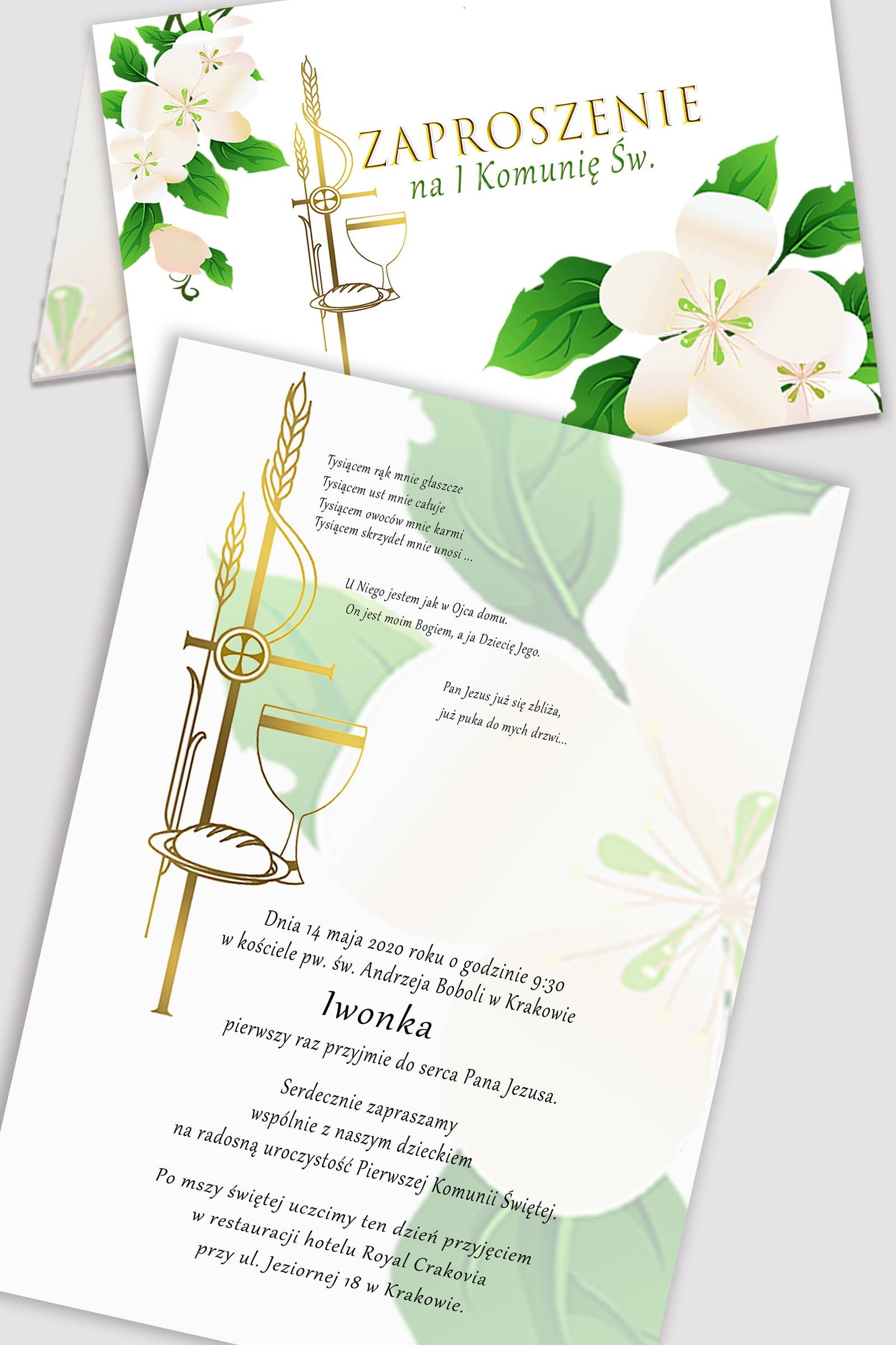 Personalized communion invitations from sets - Freshness of the morning Personalized communion invitations from sets - Freshness of the morning - obraz 0