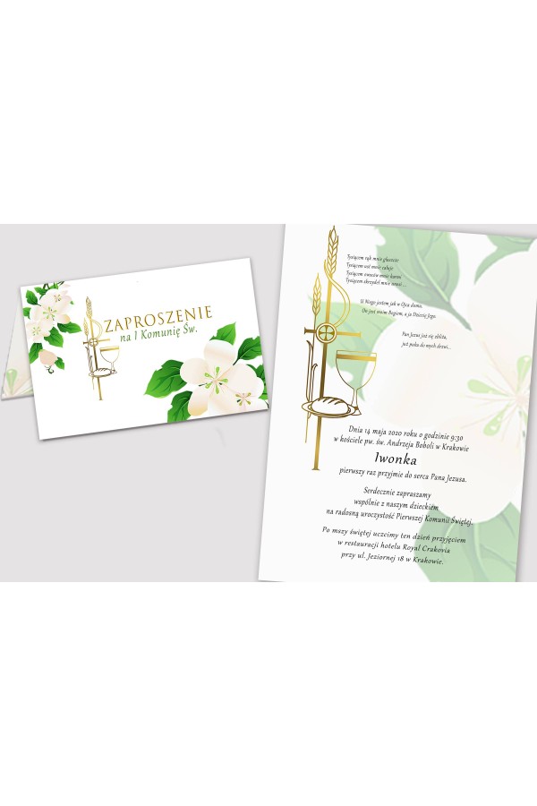Personalized communion invitations from sets - Freshness of the morning Personalized communion invitations from sets - Freshness of the morning - obraz 2