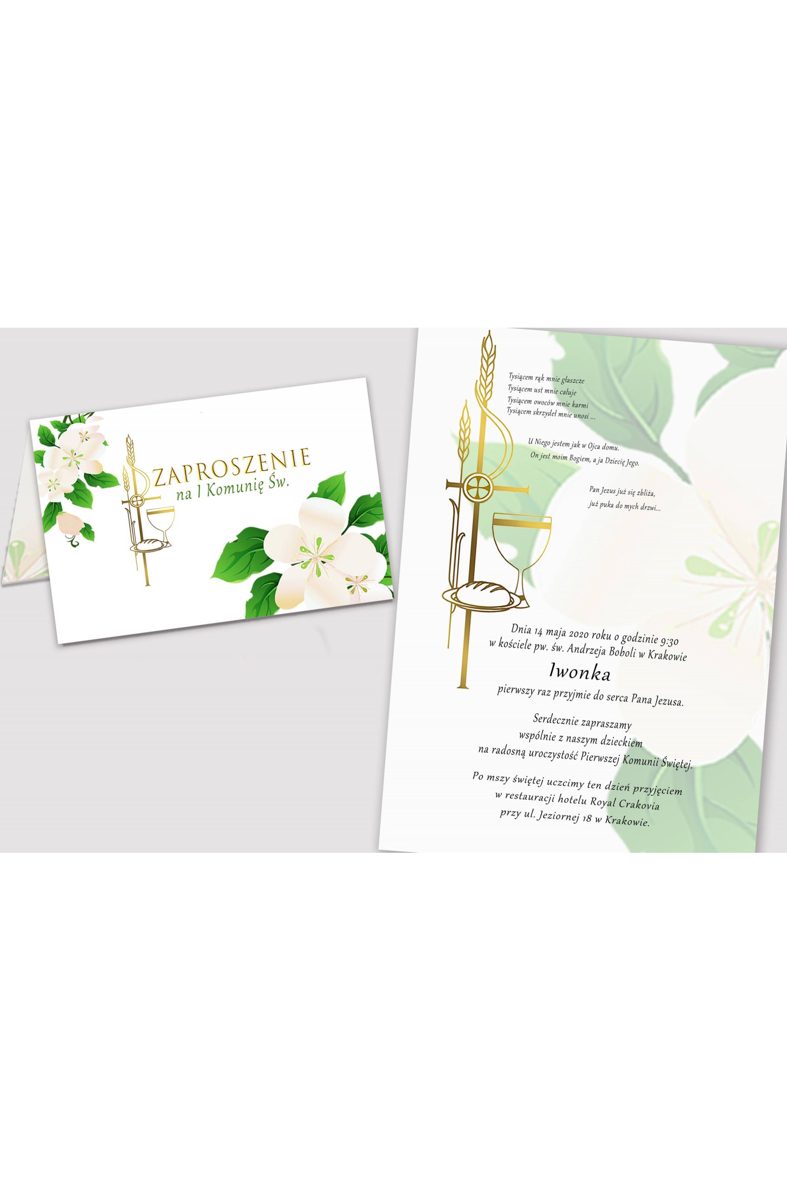 Personalized communion invitations from sets - Freshness of the morning Personalized communion invitations from sets - Freshness of the morning - obraz 2