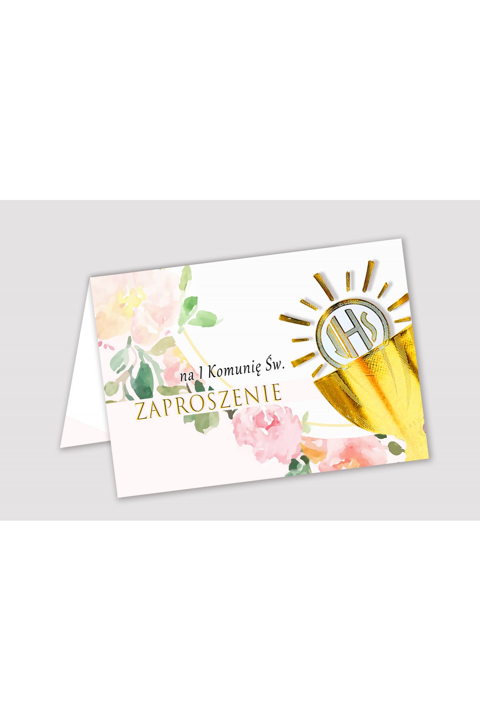 Personalized communion invitations from sets - Watercolor pink - obraz 1