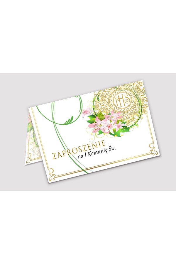 Personalized communion invitations from sets - Delicacy of lilies - obraz 1