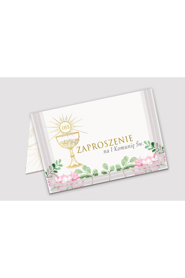 Personalized communion invitations from sets - Violets watercolor Personalized communion invitations from sets - Violets watercolor - obraz 1