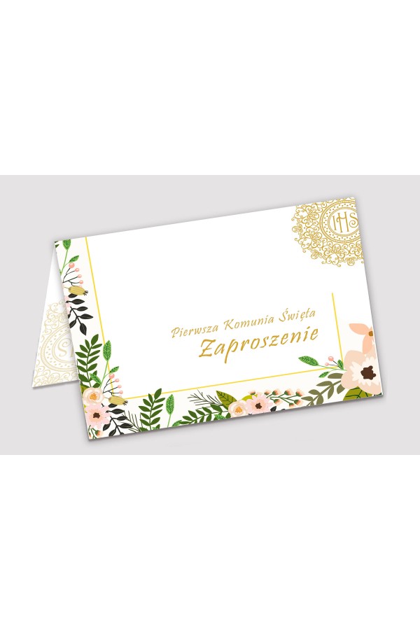 Personalized communion invitations from sets - Pastel poppies - obraz 1