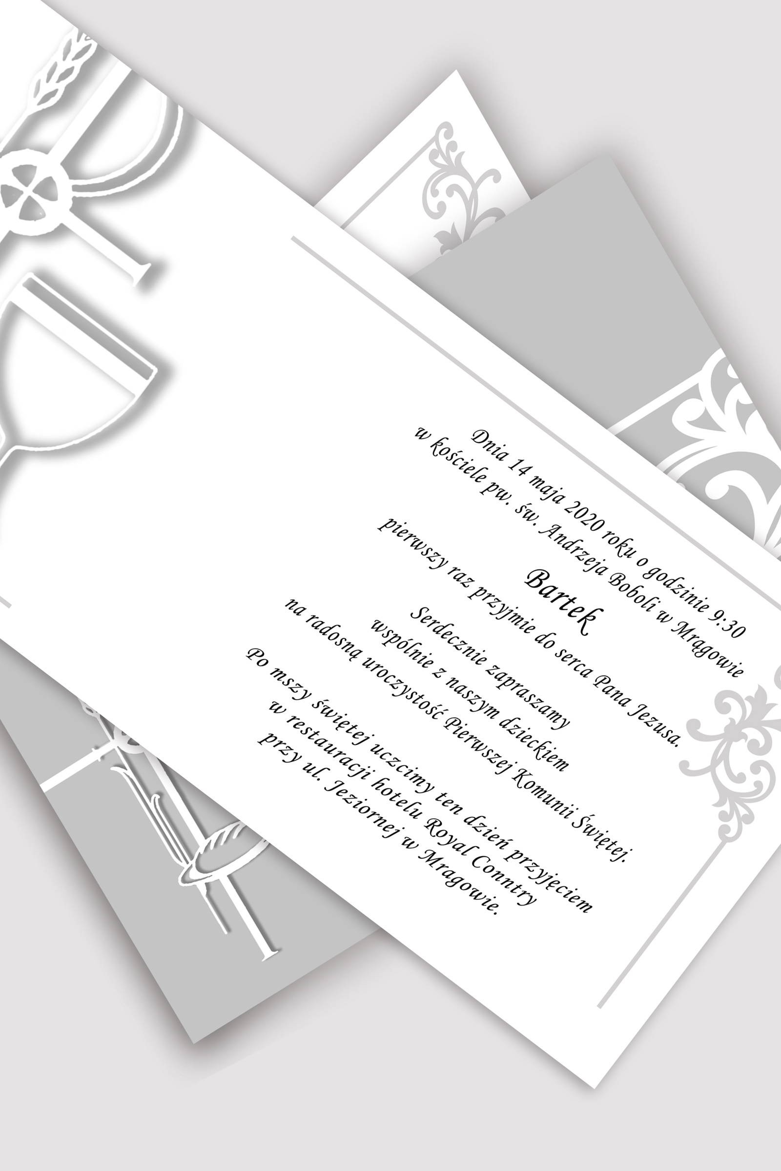 Personalized communion invitations from sets - White elegance Personalized communion invitations from sets - White elegance - obraz 0