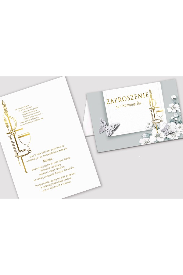 Personalized communion invitations from sets - Jasmine garden Personalized communion invitations from sets - Jasmine garden - obraz 2